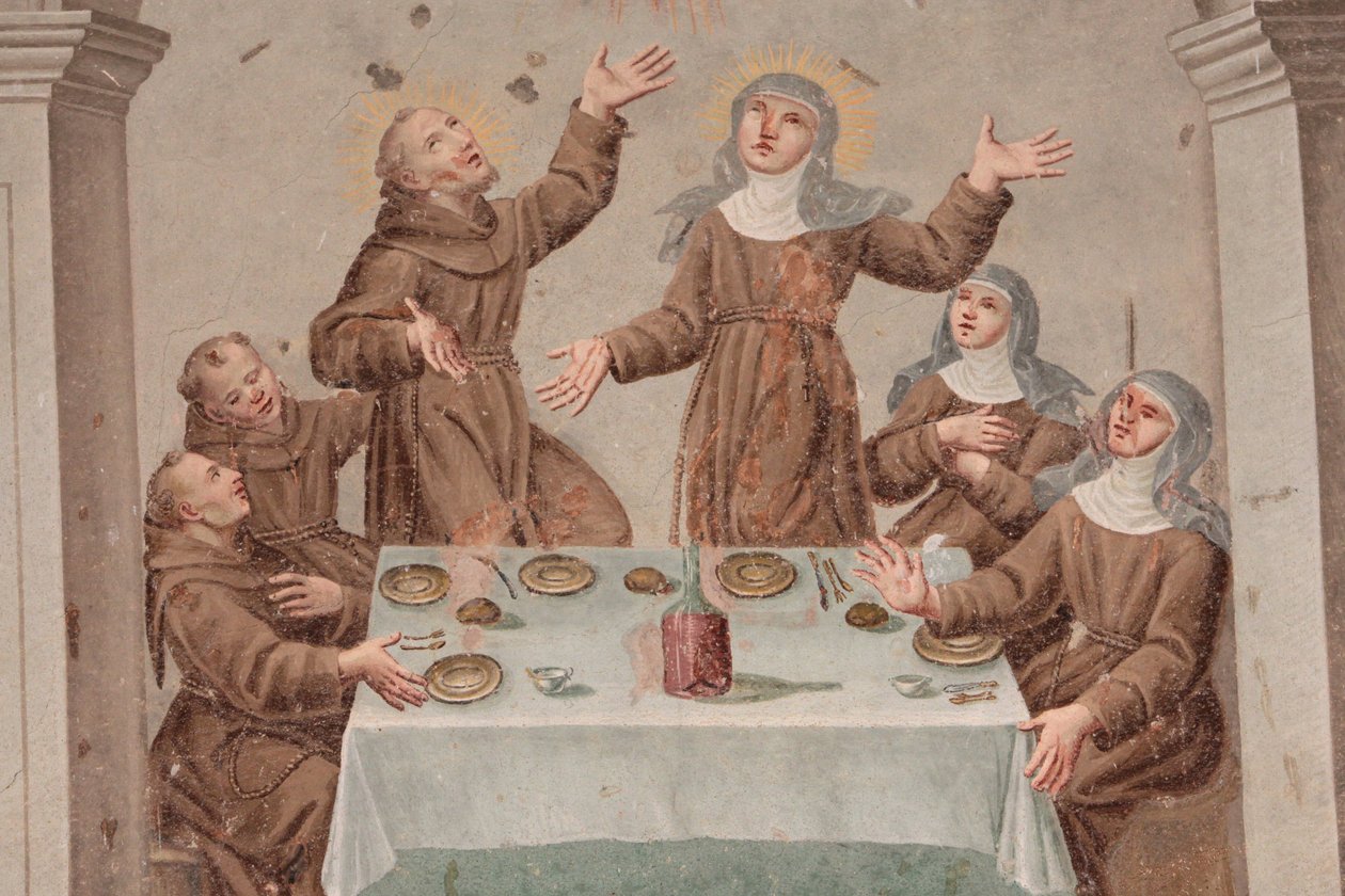 Saorge-klosteret Fresko fra 1700-tallet, der skildrer livet St. Frans af Assisi, Saorge, Frankrig af Unbekannt