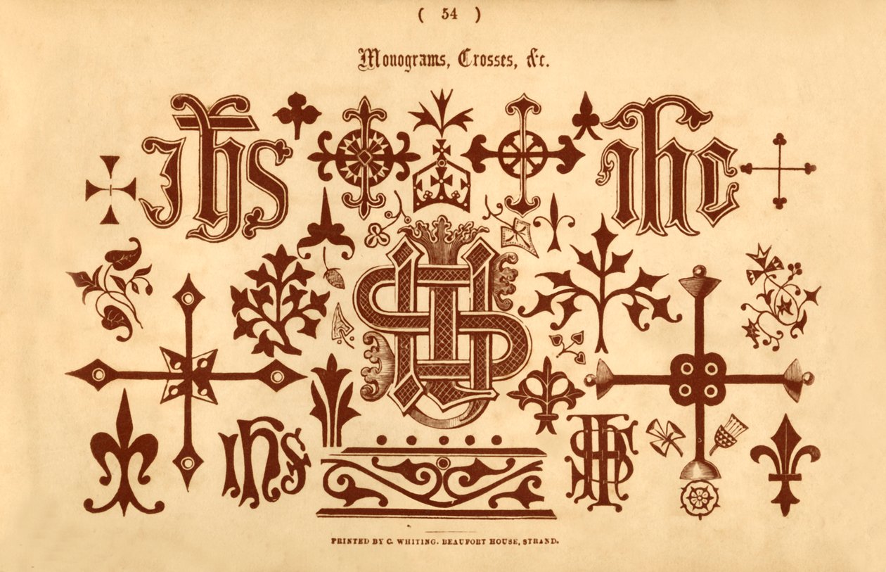 Monogrammer, kors osv., 1862 af Unbekannt