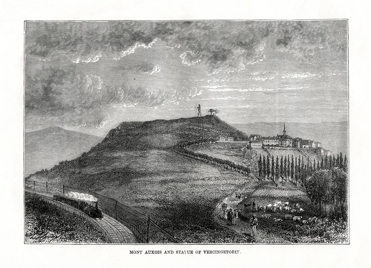 Mont Auxois og statuen af Vercingetorix, Frankrig, 1879 af Unbekannt