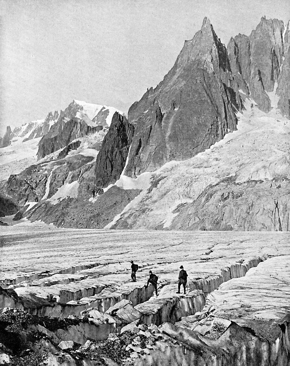 Mont Blanc du Tacul og Dent du Requin, Alperne, begyndelsen af det 20. århundrede af Unbekannt