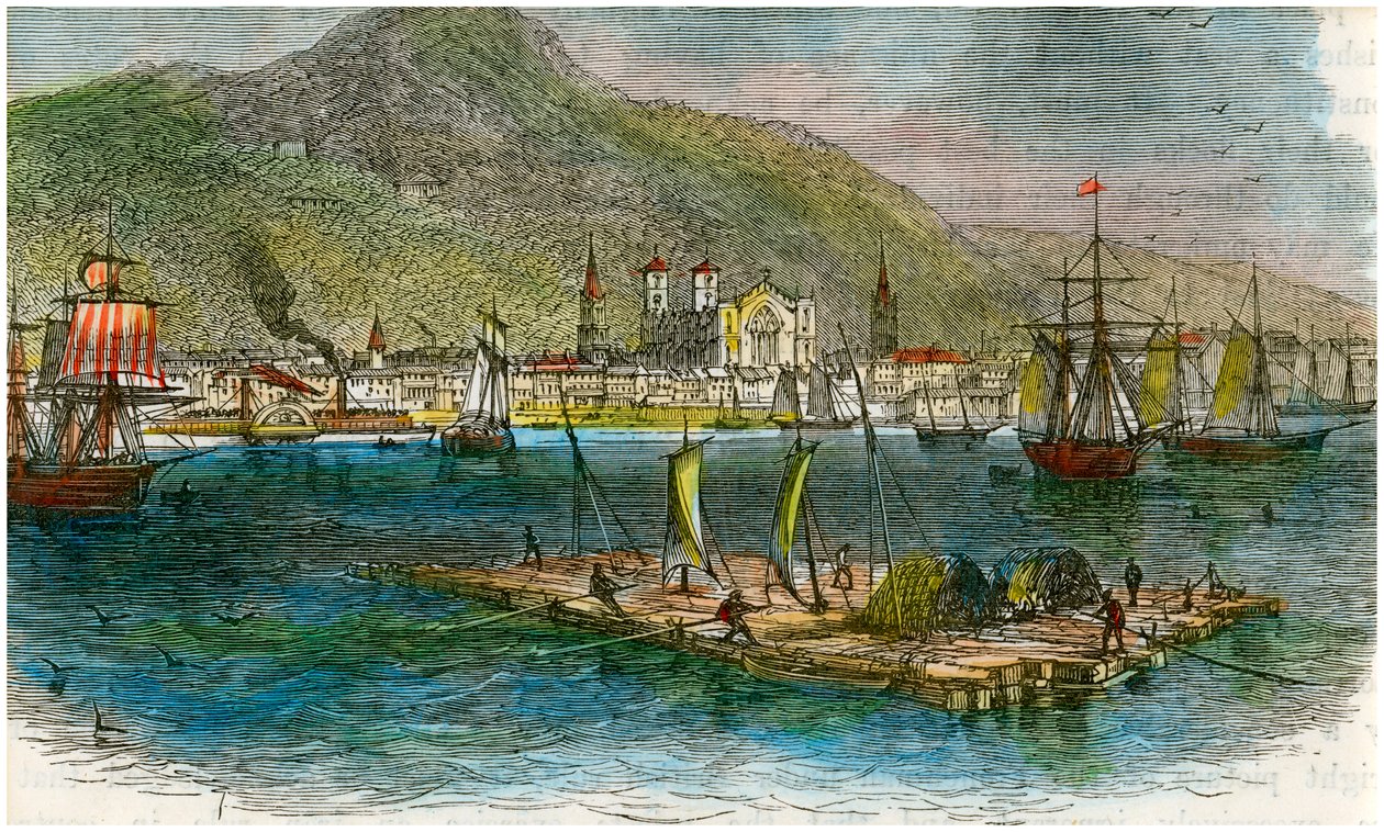 Montreal fra St Lawrence River, Quebec, Canada, c1880 af Unbekannt