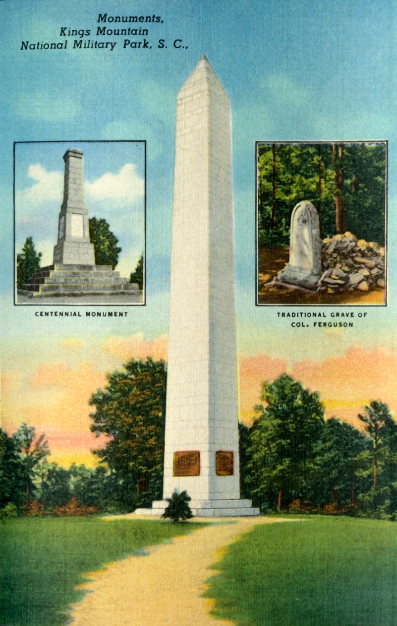 Monumenter, Kings Mountain. National Military Park, S.C., 1942. af Unbekannt