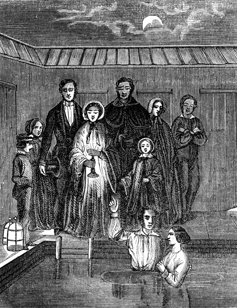 Mormondåb ved total nedsænkning, Salt Lake City, Utah, 1853 af Unbekannt