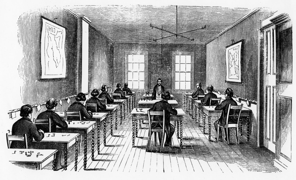Morse-telegrafoperationsstue, Cincinnati, Ohio, USA, 1859 af Unbekannt