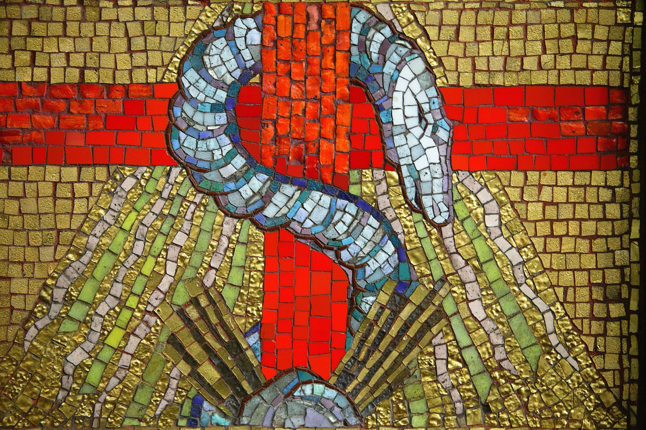 Mosaik. Saint Blaise kirke. Slangen Vichy Frankrig af Unbekannt