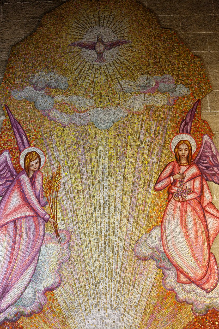 Mosaik i Sacro Cuore di Gesu kirke: engle og helligånd, Gallipoli, Italien af Unbekannt