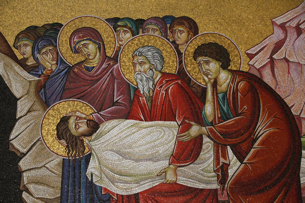 Mosaik af Kristi død i Den Hellige Gravs Kirke, Jerusalem, Israel af Unbekannt