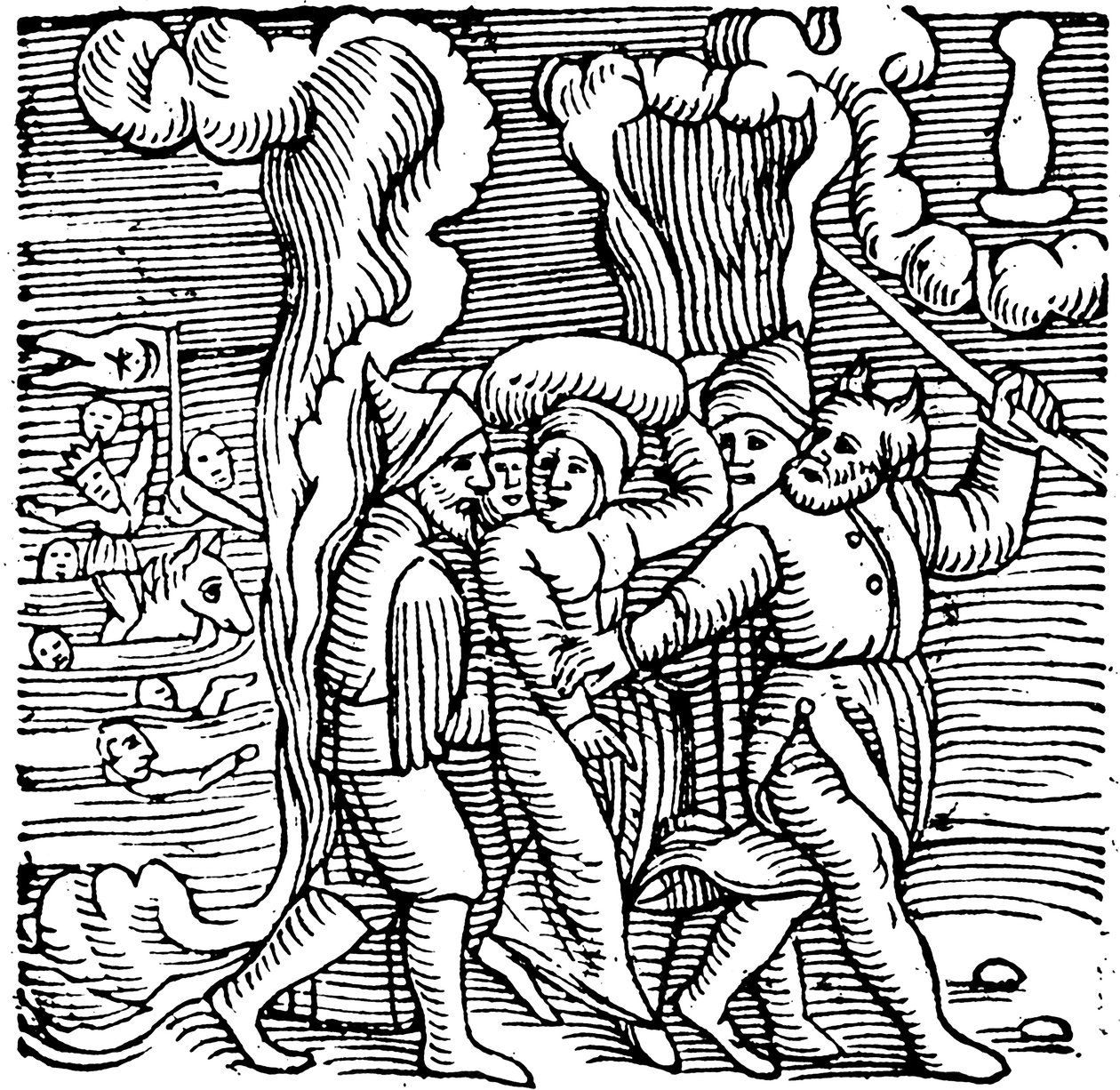 Moses udfrier israelitterne fra Egypten, 1557 af Unbekannt