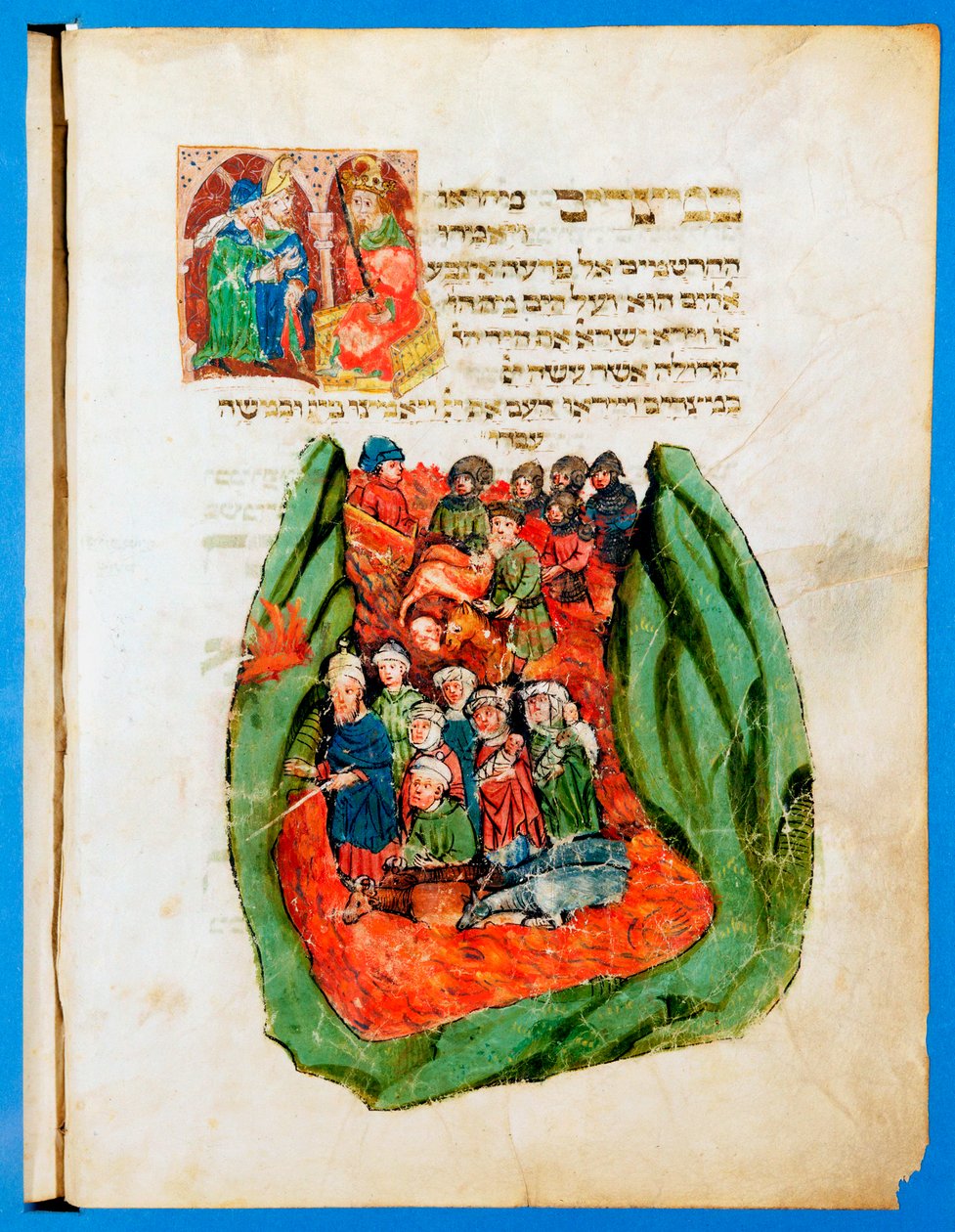 Moses førte Israels børn gennem Det Røde Hav, 1400-tallet af Unbekannt