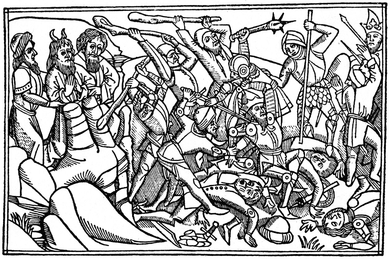 Moses beder om Israels sejr, 1480 1964 af Unbekannt