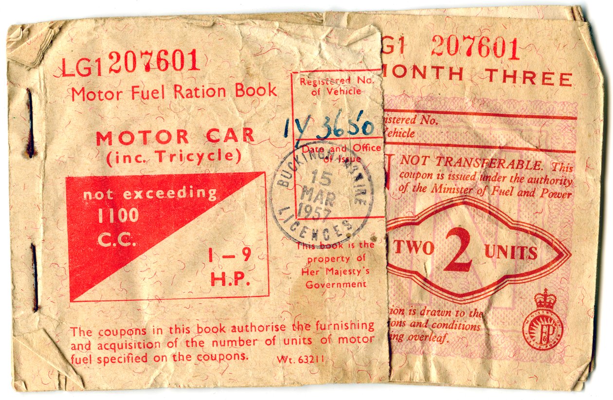 Rationeringsbog for motorbrændstof, 1957 af Unbekannt