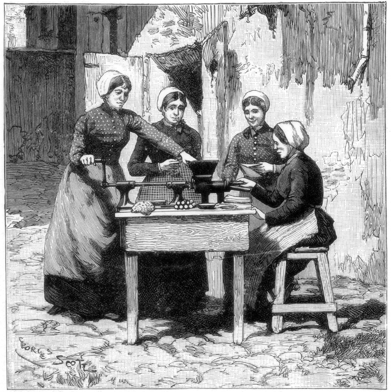 Støbning af eksplosive tyggegummipatroner, Isleten, nær Fluelen, Schweiz, 1893 af Unbekannt