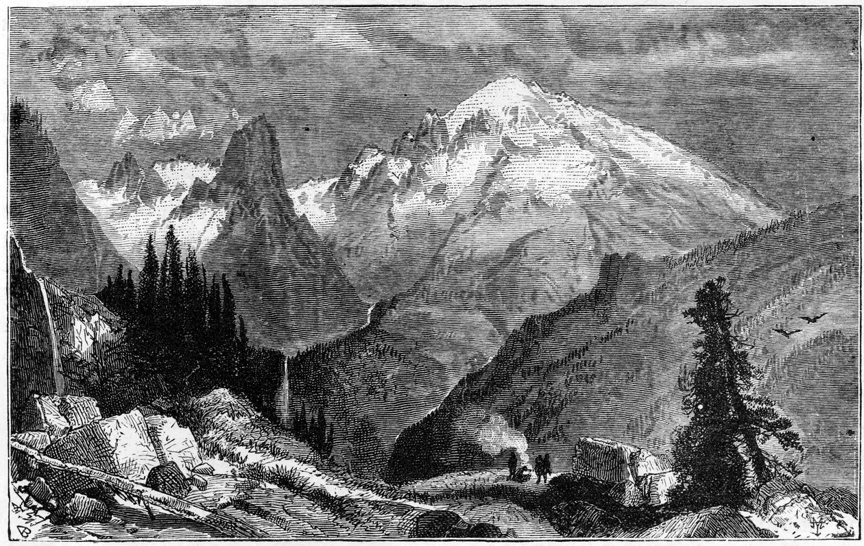 Mount Shasta, den nordlige top af Sierra Nevada, Californien, USA, c1870 af Unbekannt