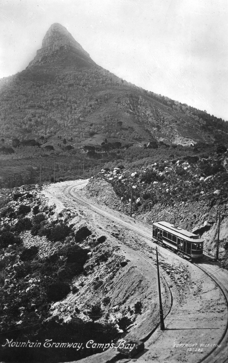 Bjergsporvogn, Camps Bay, Cape Town, Sydafrika, 1917 af Unbekannt