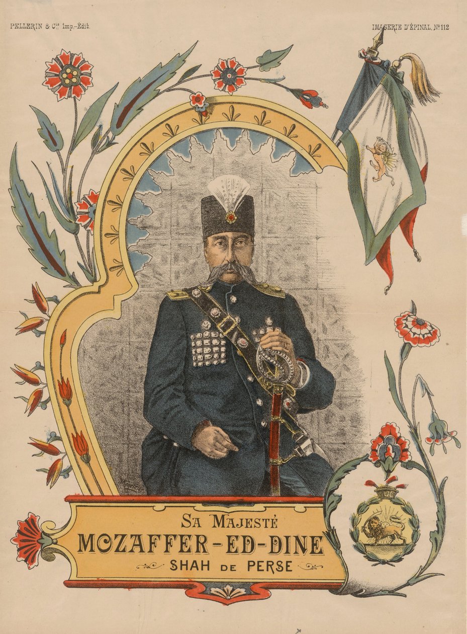 Muzaffar ad-din Shah Qajar 1853-1907, kejser af Persien, 1896 af Unbekannt