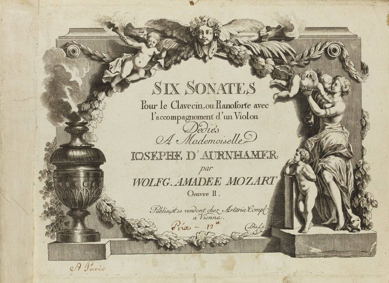 Mozart: Seks sonater for cembalo eller pianoforte med violinakkompagnement dedikeret til Mademo af Unbekannt