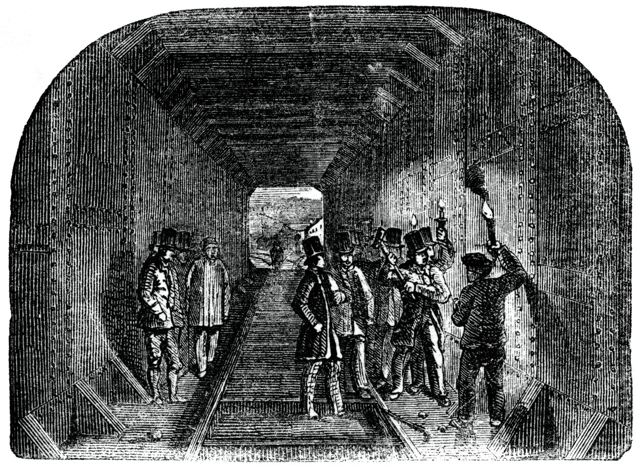 Stephenson sætter den sidste nitte i, 1886 af Unbekannt