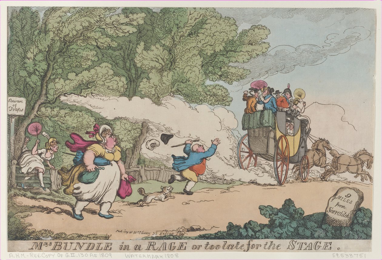 Fru Bundle i raseri eller for sent til Scenen, [1. juli 1809], betjent..., [1. juli 1809], kopi efter. af Unbekannt