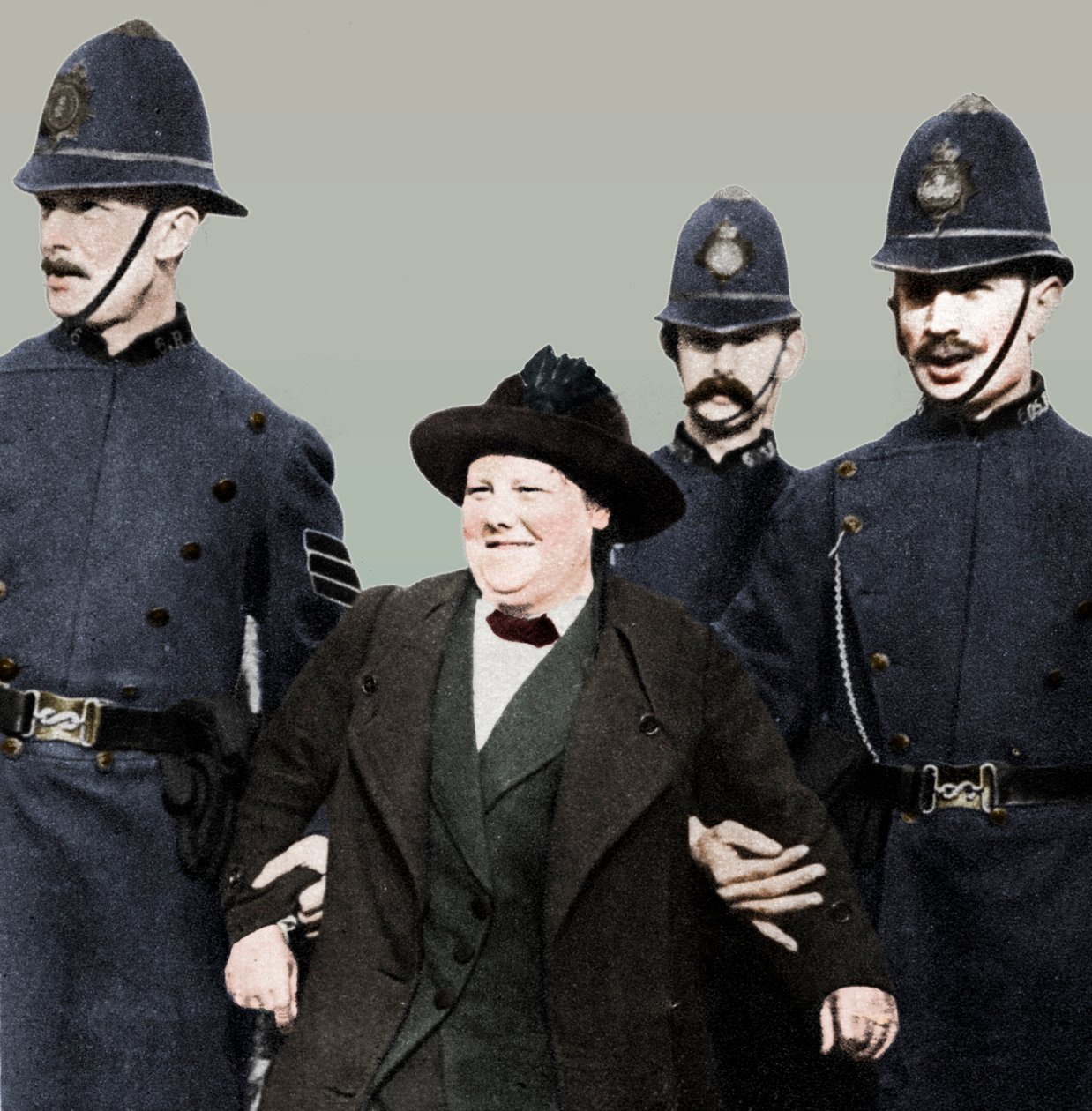 Fru Flora Drummond, arresteret i Hyde Park, London, 1914, 1935. af Unbekannt