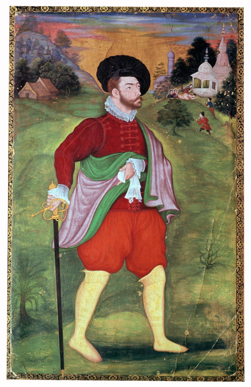 Mughal-portræt af et europæisk, 16. århundrede af Unbekannt