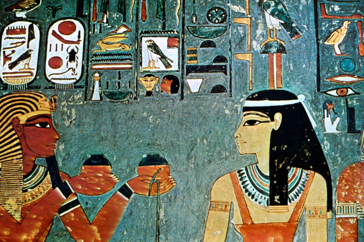 Vægmaleri fra de adeliges grave, Theben, Luxor, Egypten af Unbekannt