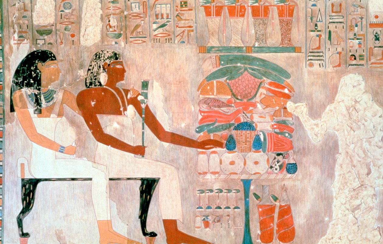 Vægmaleri fra de adeliges grave, Theben, Luxor, Egypten af Unbekannt