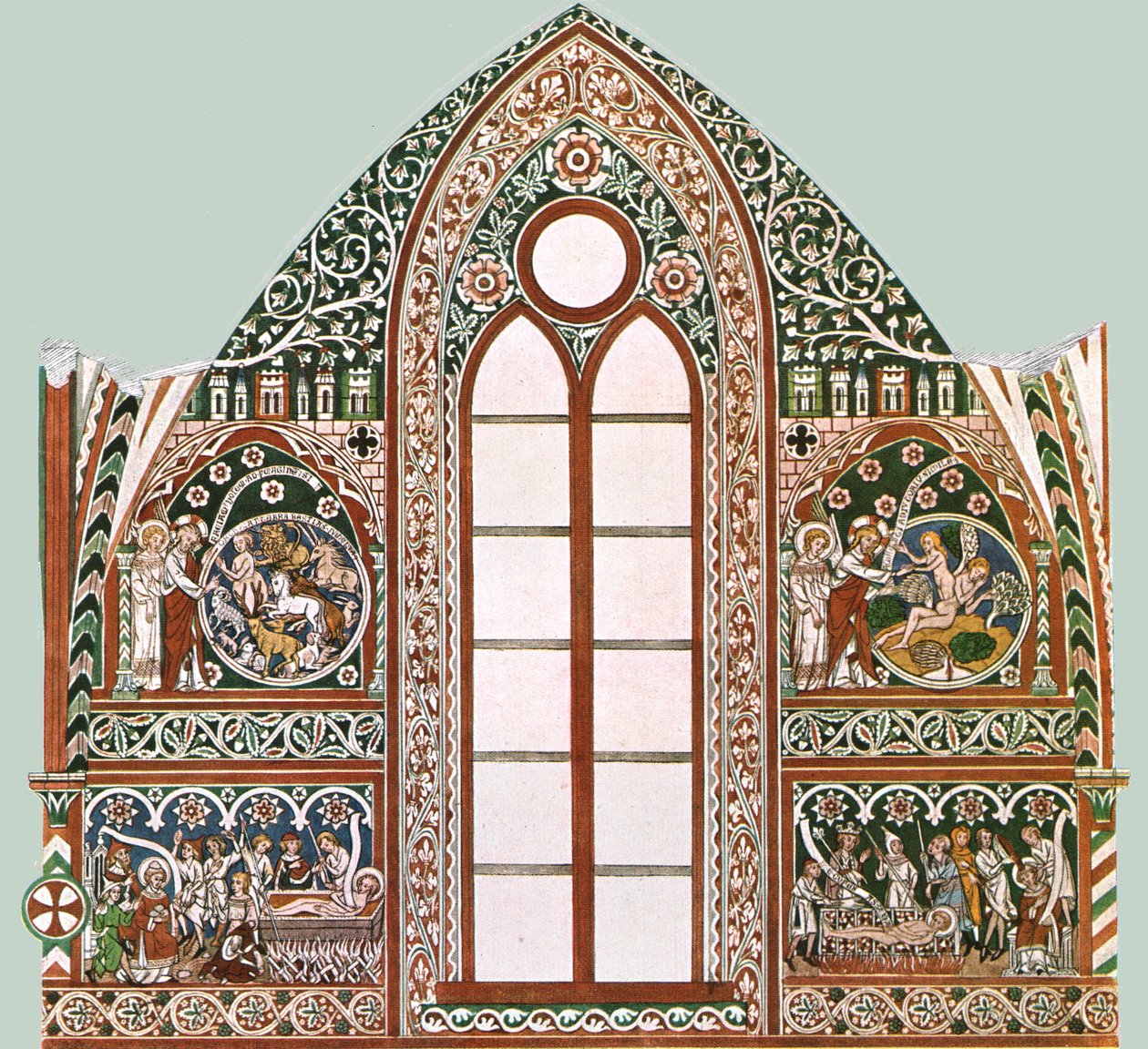 Vægmaleri i Wienhausen Abbey, Niedersachsen, Tyskland, 1928. af Unbekannt