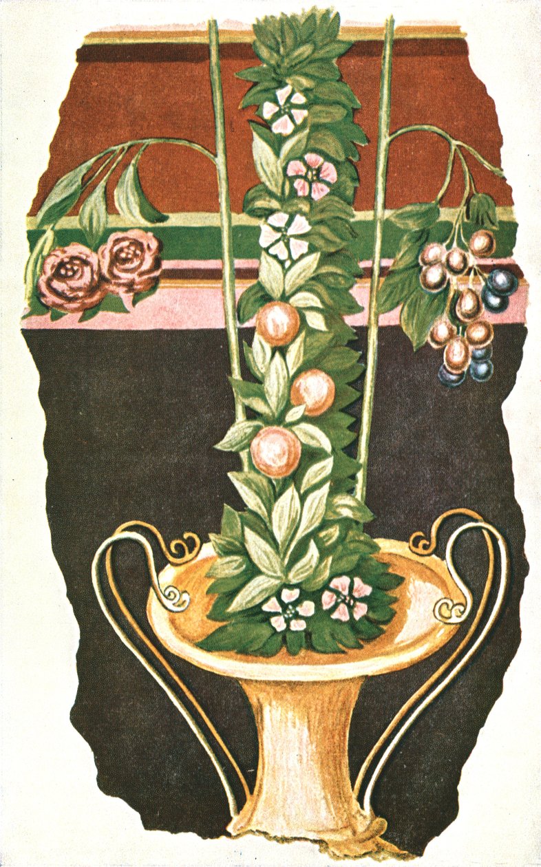 Vægmaleri i en romersk villa, Commugny, Schweiz, 1928. af Unbekannt