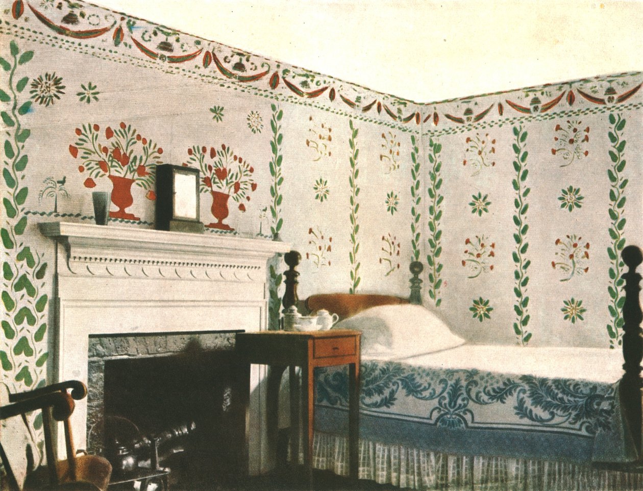 Vægmaleri i et værelse i Bois House, Riverton, Connecticut, USA, 1928. af Unbekannt
