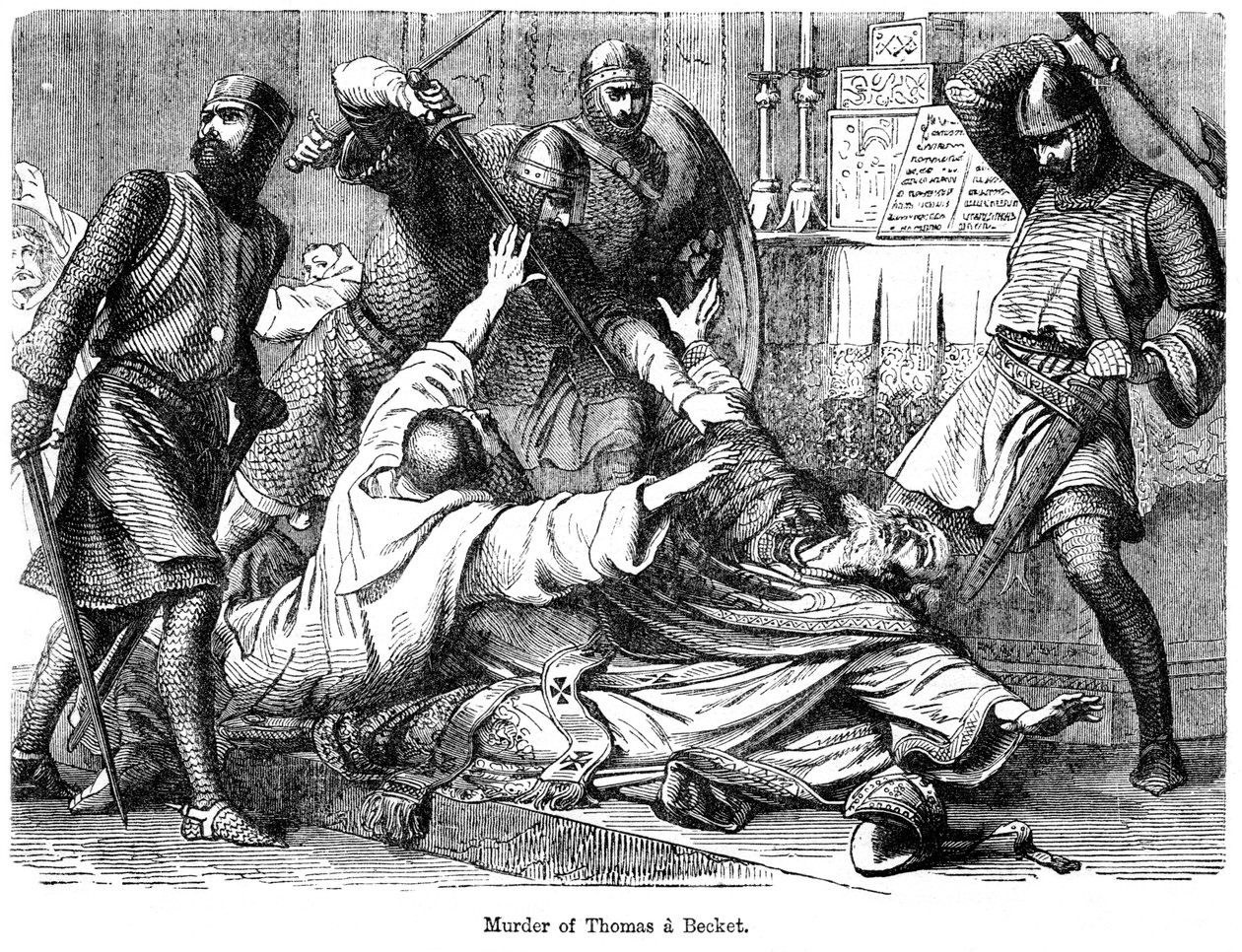 Mordet på Thomas a Becket, 1170 af Unbekannt