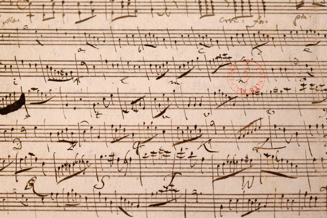Musikpartitur, Wolfgang Amadeus Mozart, Paris, Frankrig af Unbekannt