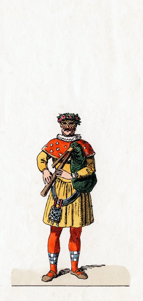 Musiker, kostumedesign til Shakespeares skuespil, Henry VIII, 1800-tallet af Unbekannt