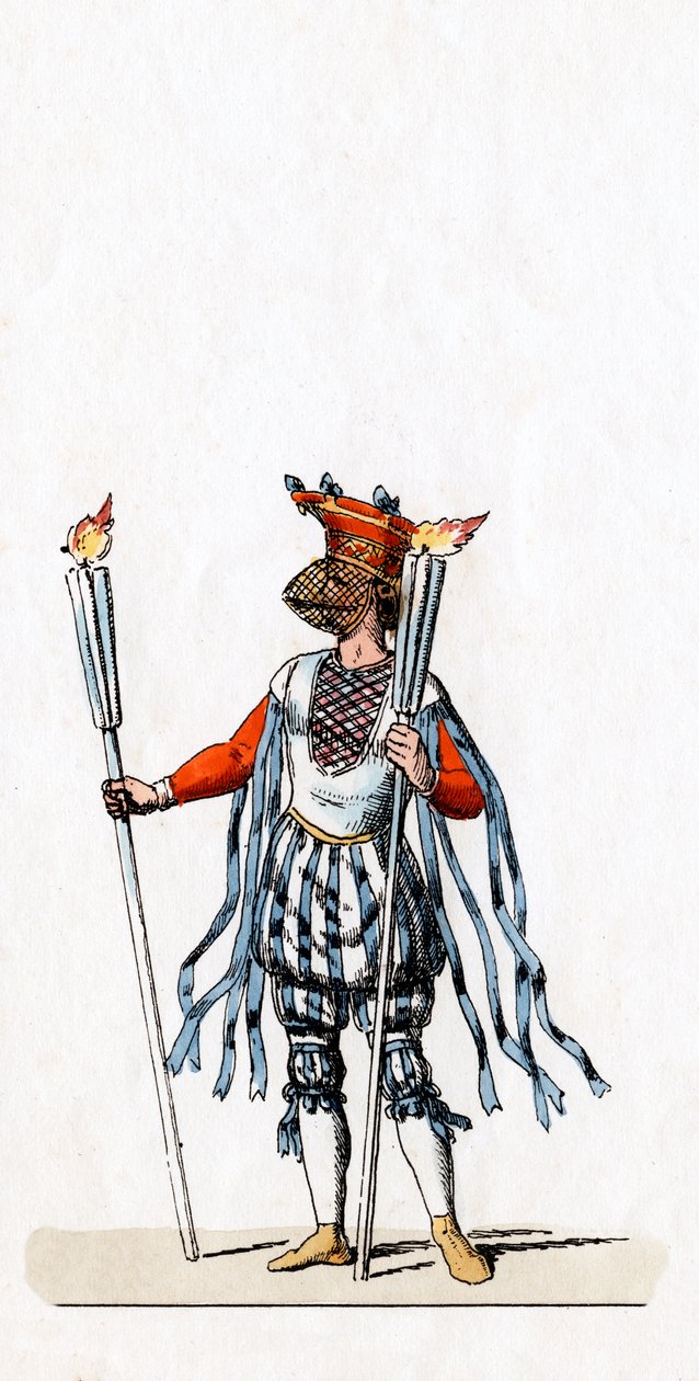 Musiker, kostumedesign til Shakespeares skuespil, Henry VIII, 1800-tallet af Unbekannt