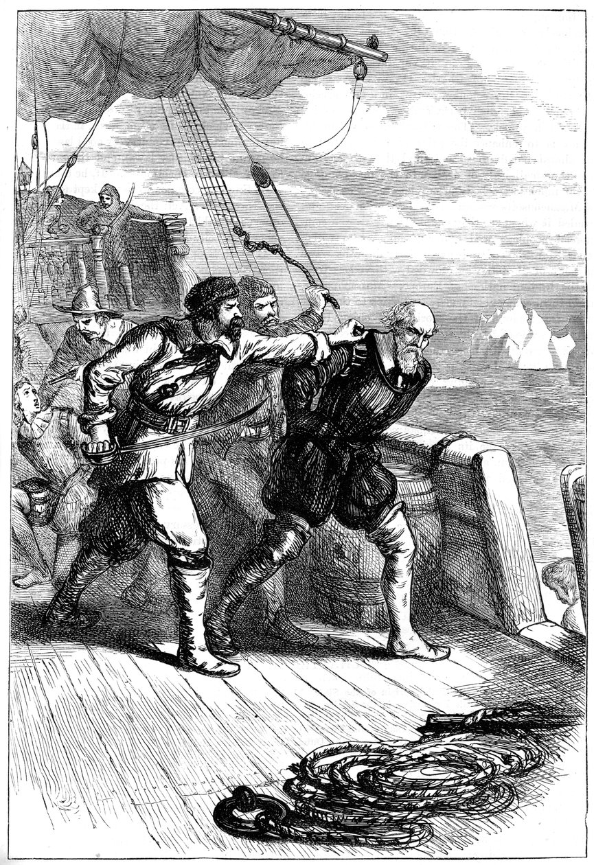 Mytteri på Henry Hudsons skib, 1611 c1880 af Unbekannt