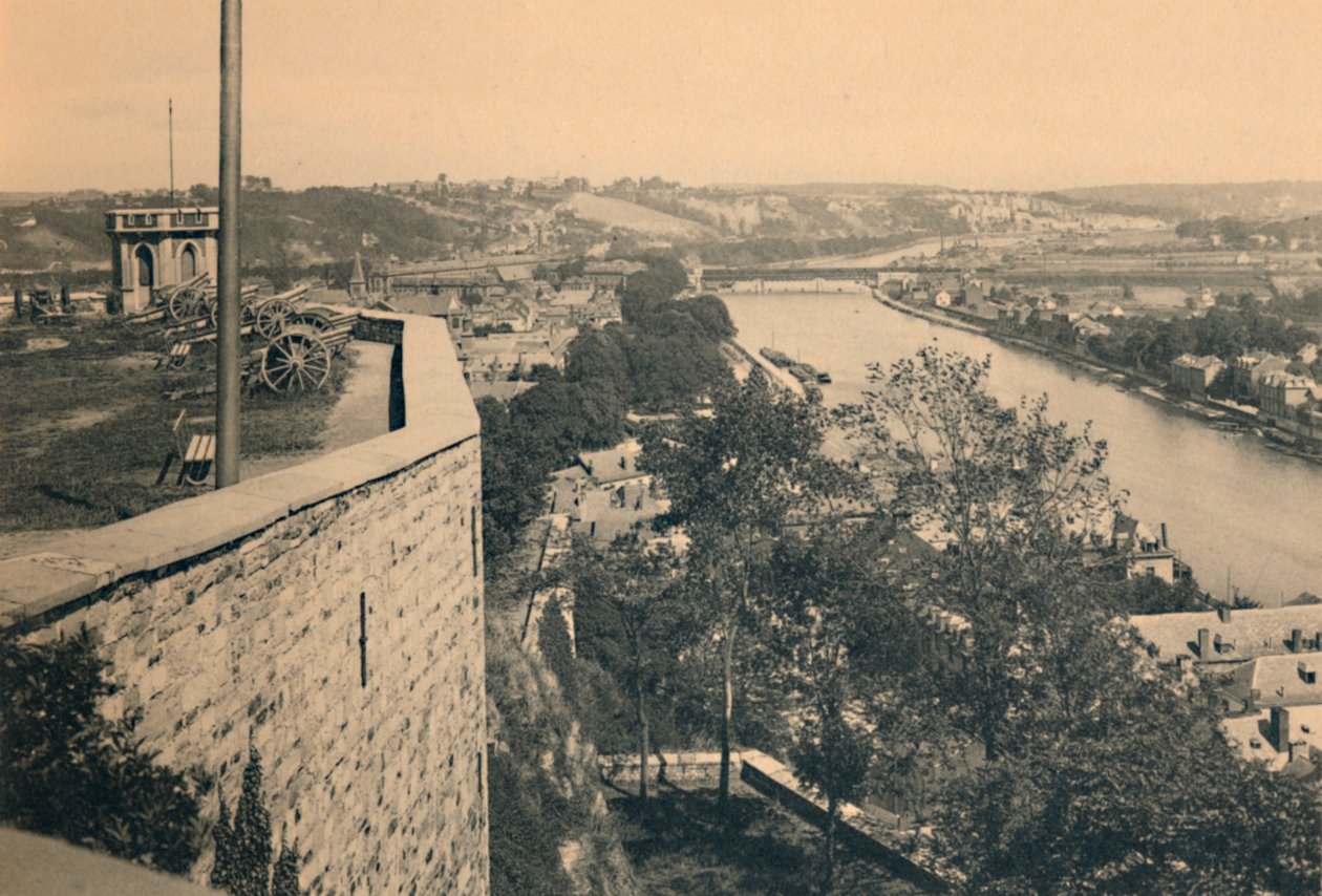 Namur. Tourelle des Guetteurs og sammenløbet af Sambre og Meuse, c1900 af Unbekannt