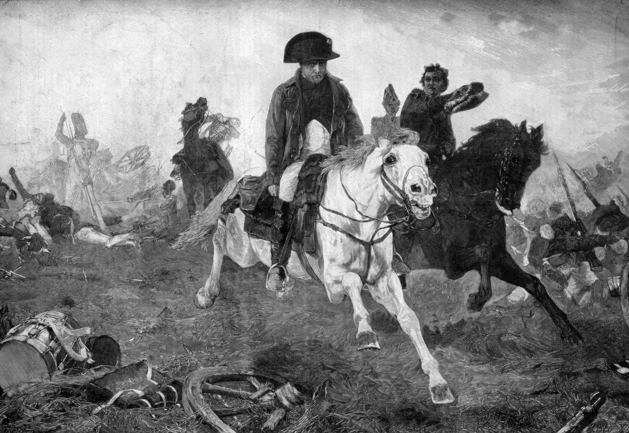 Napoleon Bonaparte i slutningen af slaget ved Waterloo, 18. juni 1815 af Unbekannt