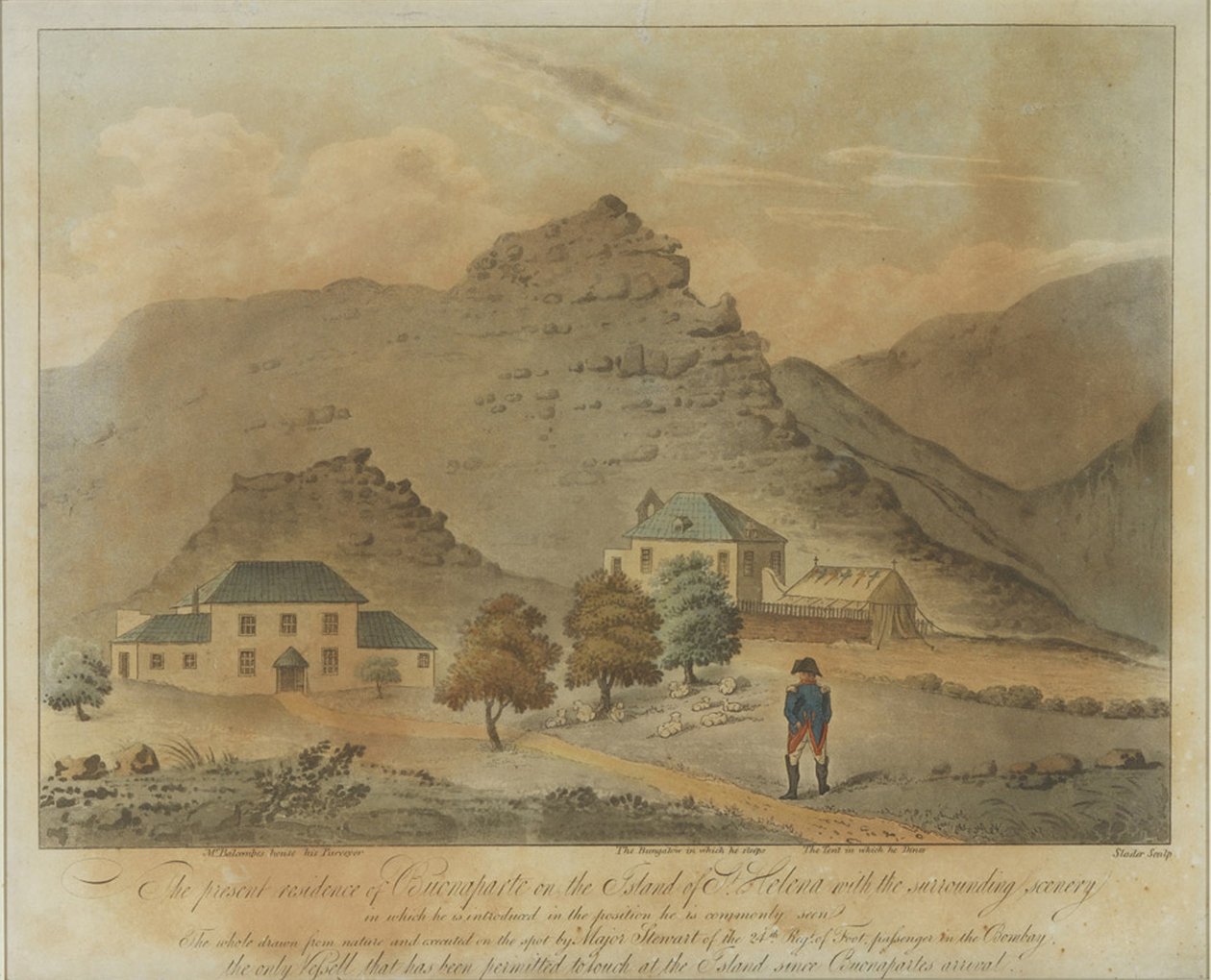 Napoleon Bonaparte på øen Saint Helena, 1816 af Unbekannt