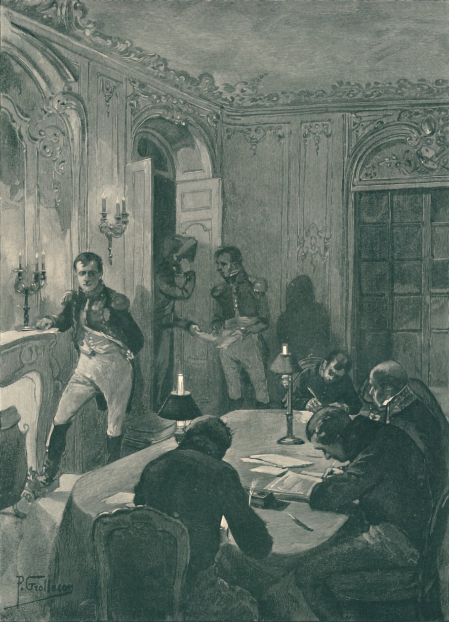 Napoleon dikterer til sine sekretærer, 1896 af Unbekannt