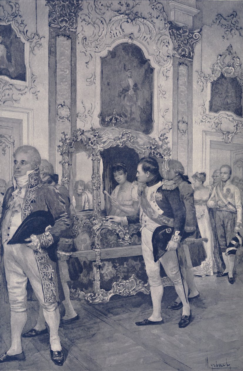 Napoleon og kejserinden af Østrig i Dresden, 1812, 1896. af Unbekannt