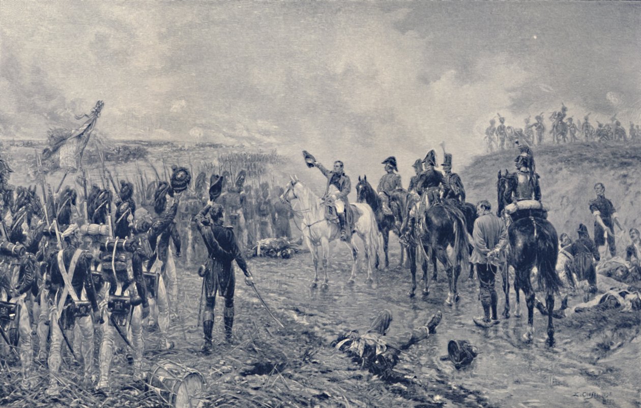 Napoleon og den gamle garde før Waterloo, 1815, 1896 af Unbekannt