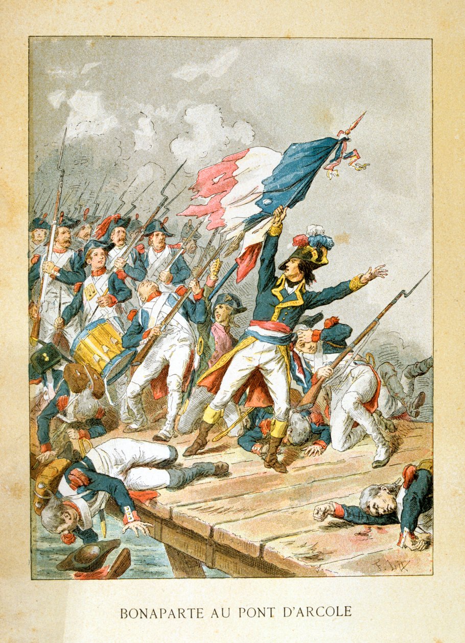 Napoleon ved Arcola Bridge, 15. november 1796 af Unbekannt