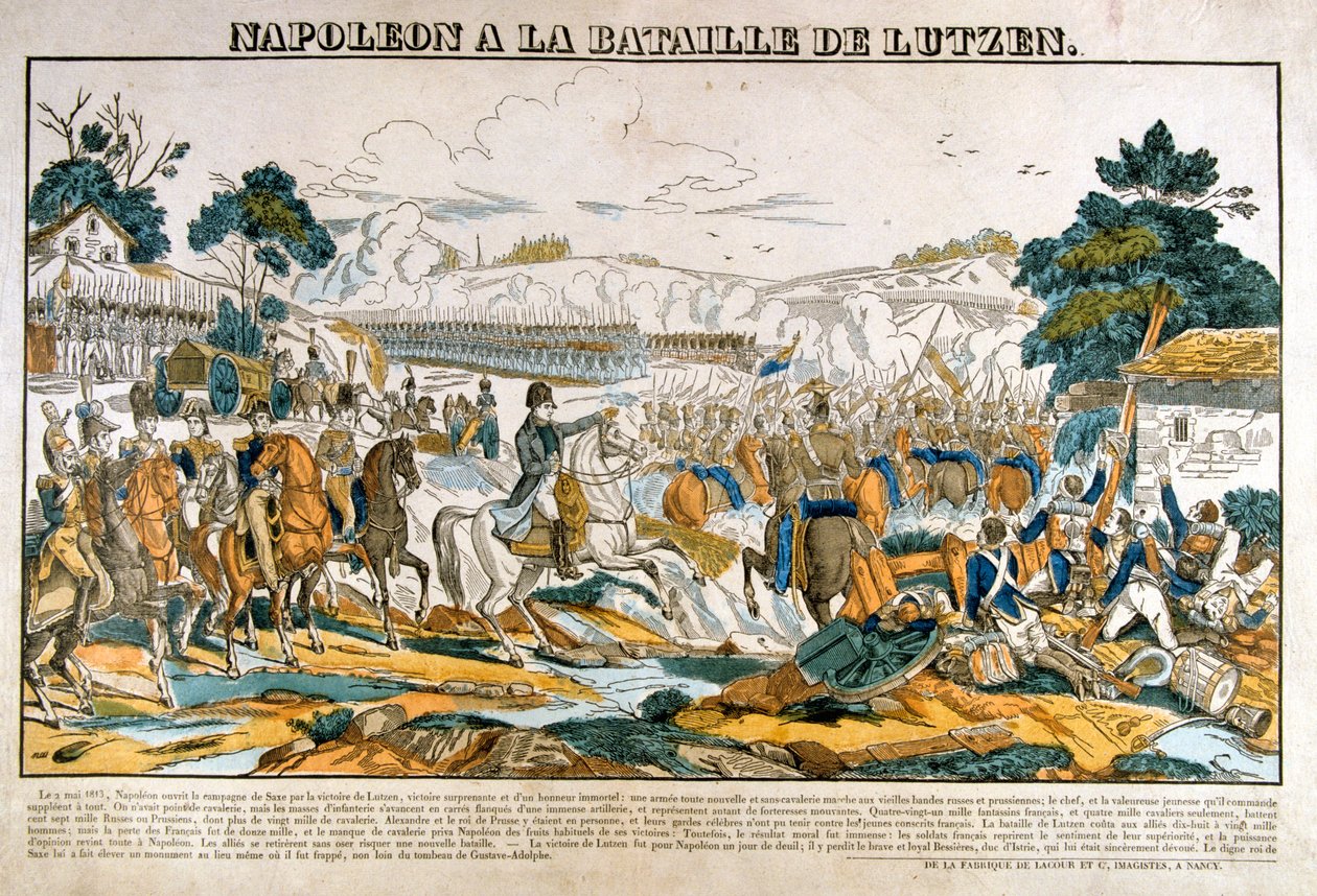 Napoleon i slaget ved Lutzen, 2. maj, 1813 af Unbekannt