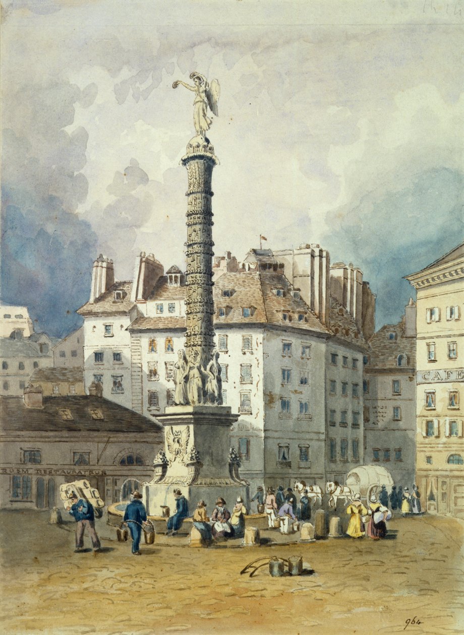 Napoleons-søjlen, Place du Chatelet, Paris, 1800-tallet af Unbekannt