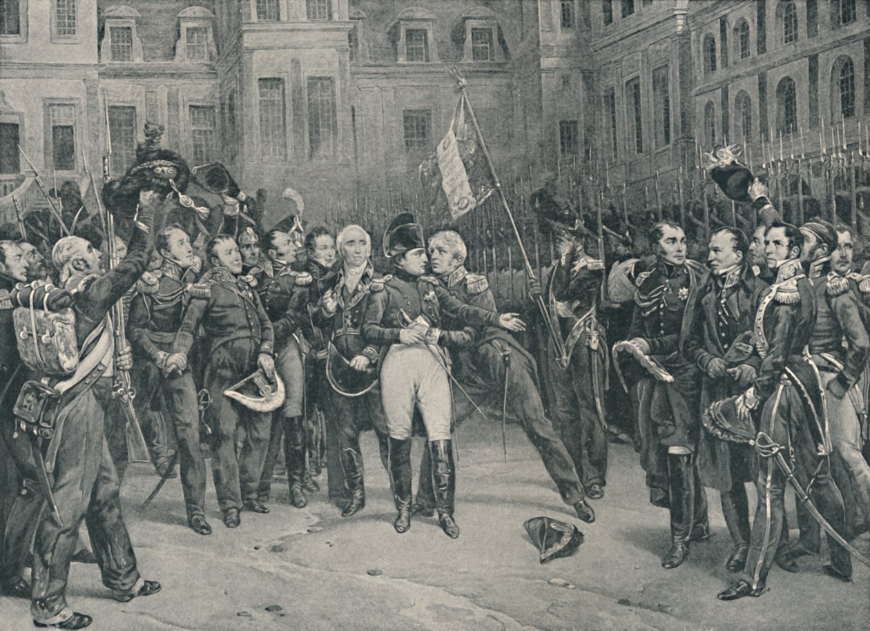 Napoleons farvel til den kejserlige garde i Fontainebleau, 20. april 1814, 1896 af Unbekannt