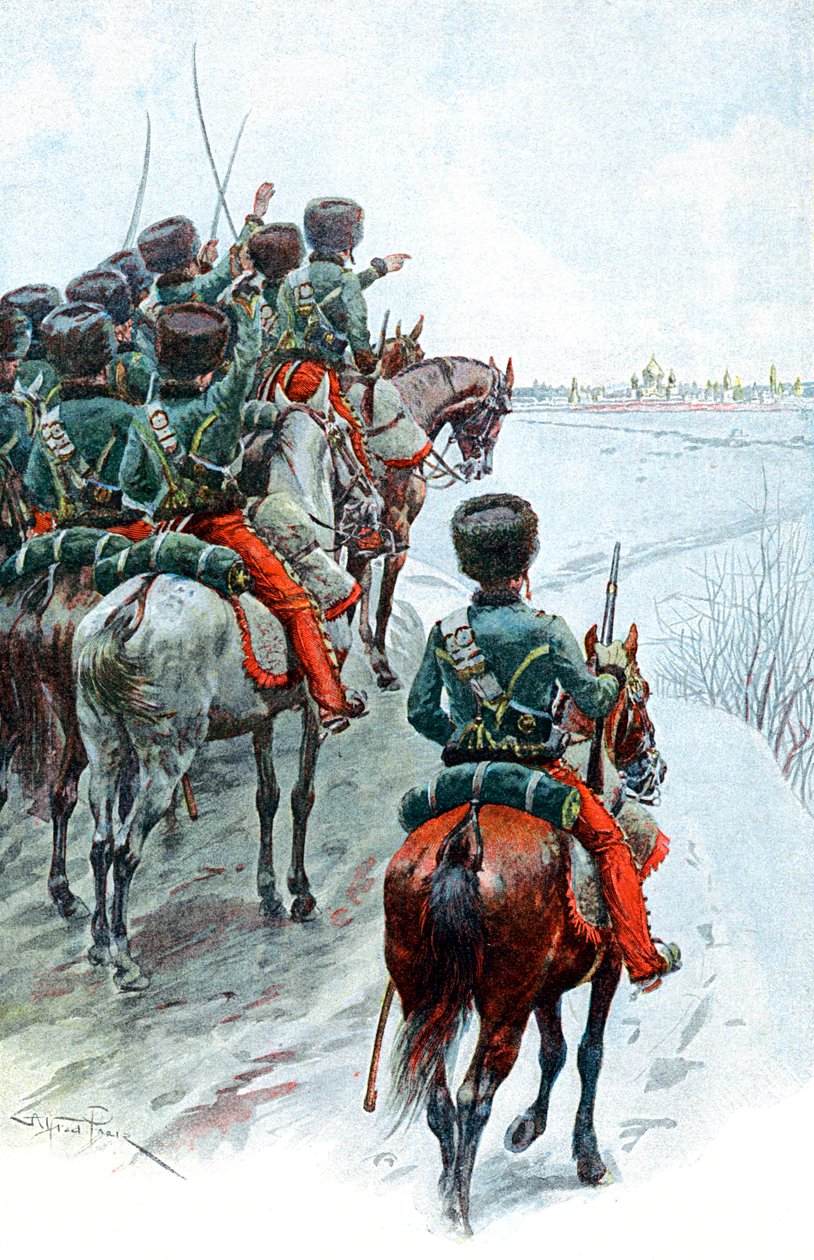 Napoleons Grande Armee får øje på Moskva, 1812 slutningen af det 19. århundrede af Unbekannt