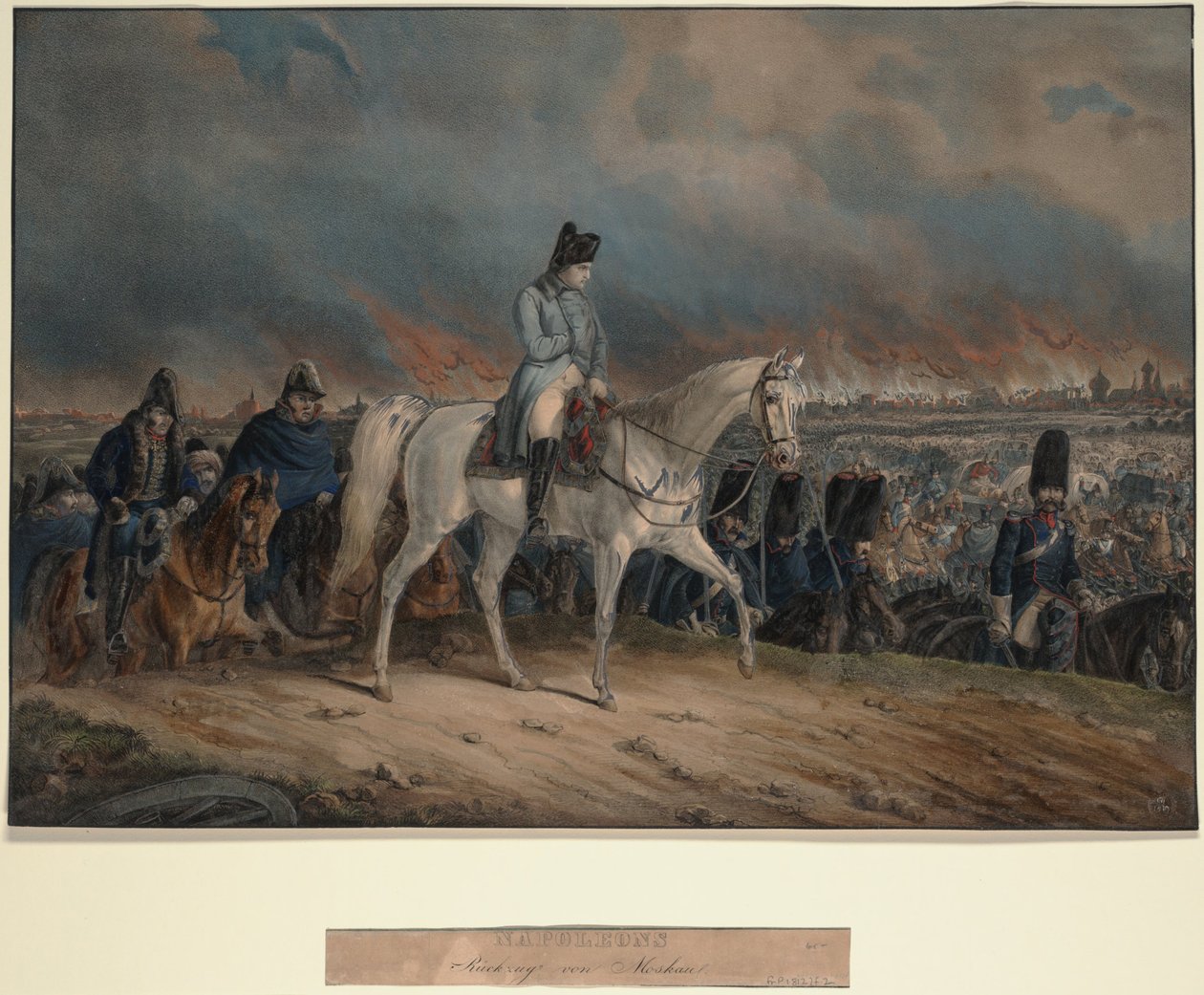 Napoleons tilbagetog fra Moskva, 1847 af Unbekannt