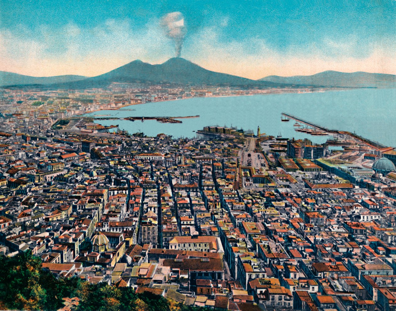 Napoli - Panorama fra San Martino, Udsigt fra San Martino, c1900. af Unbekannt