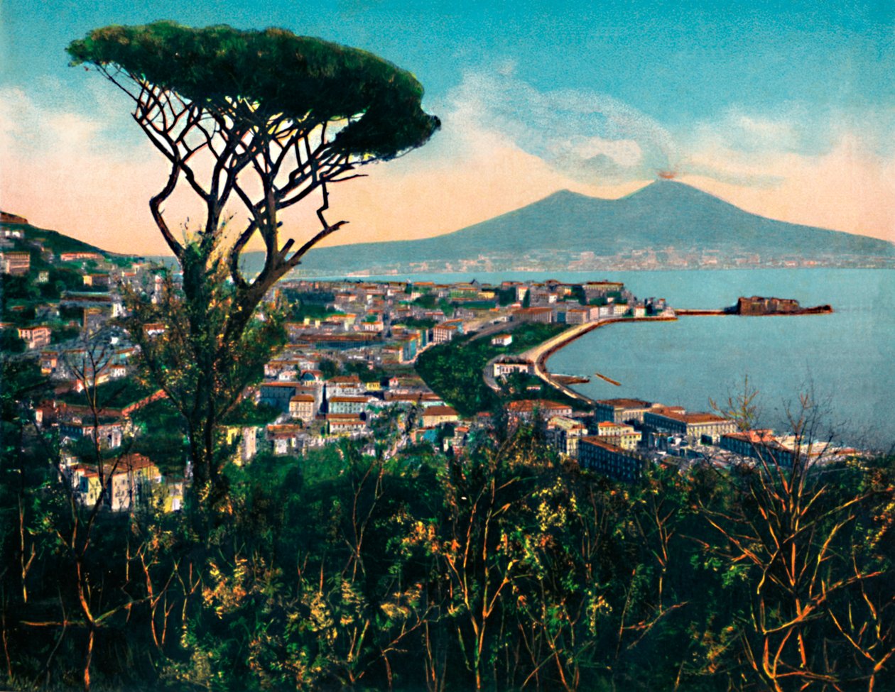 Napoli - Panorama fra Virgils grav, Virgils grav, c1900. af Unbekannt