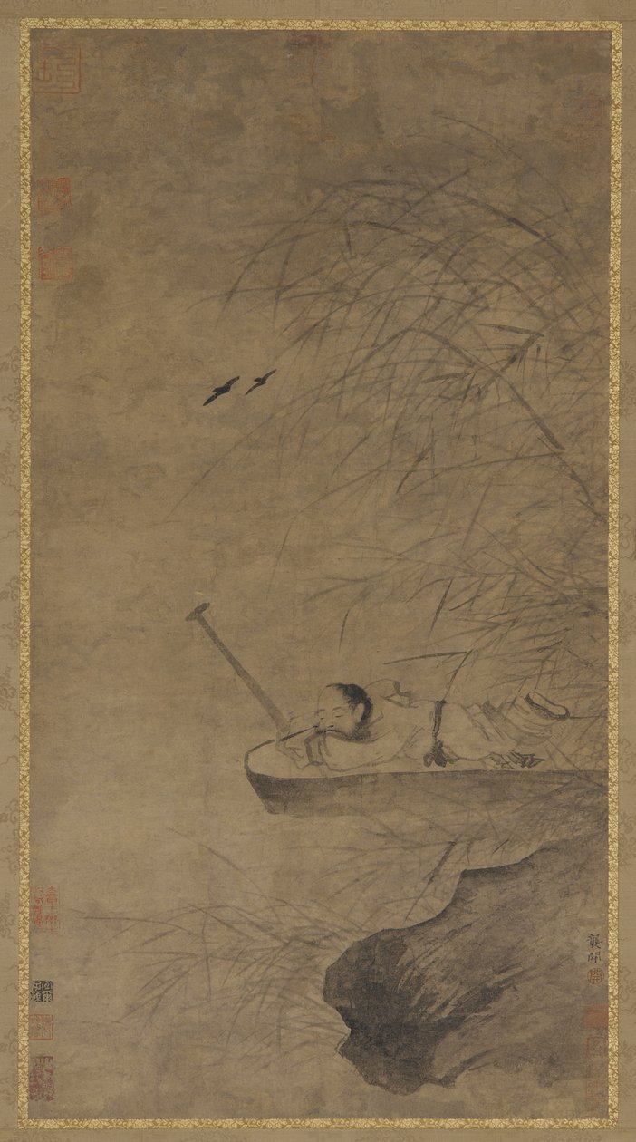 Napping under Water Reeds, 1500-tallet. af Unbekannt