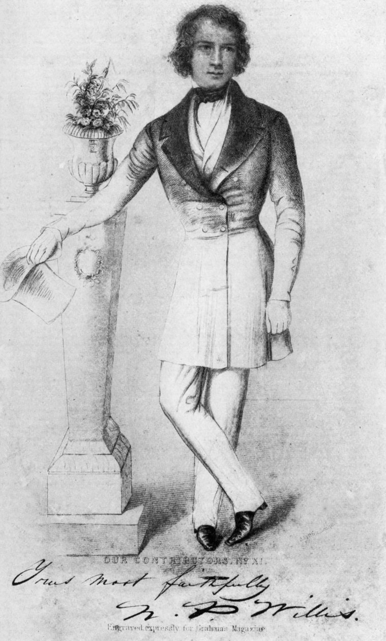 Nathaniel Parker Willis 1806-1867, amerikansk forfatter, digter og redaktør, 1800-tallet 1908 af Unbekannt